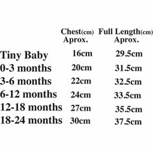 Load image into Gallery viewer, Tutu Romper Size Guide