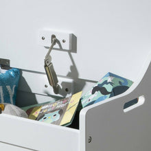 Load image into Gallery viewer, Hinge on the inside of our wooden toy boxes