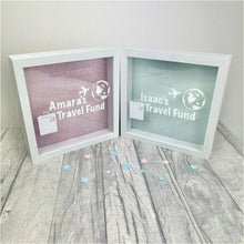 Load image into Gallery viewer, Personalised Travel Fund Money Box Frame