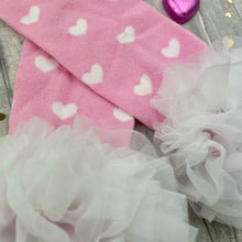 Load image into Gallery viewer, Pink and White Heart Print Baby Girl Leg Warmers