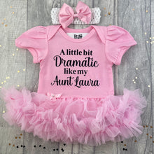 Load image into Gallery viewer, Personalised Funny Aunt Light Pink Tutu Romper with Bow Headband