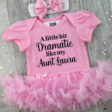 Load image into Gallery viewer, Personalised Funny Aunt Light Pink Tutu Romper with Bow Headband
