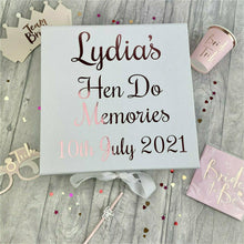 Load image into Gallery viewer, Personalised 'Hen Do Memories' Bride To Be Memory Keepsake Wedding Box