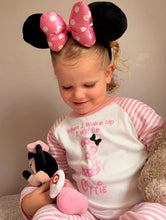 Load image into Gallery viewer, Personalised Baby Girl Birthday Mouse Polka Dot Pyjamas ‘When I Wake Up I Will Be…’ Pink Stripe Cotton PJ Set (Copy)
