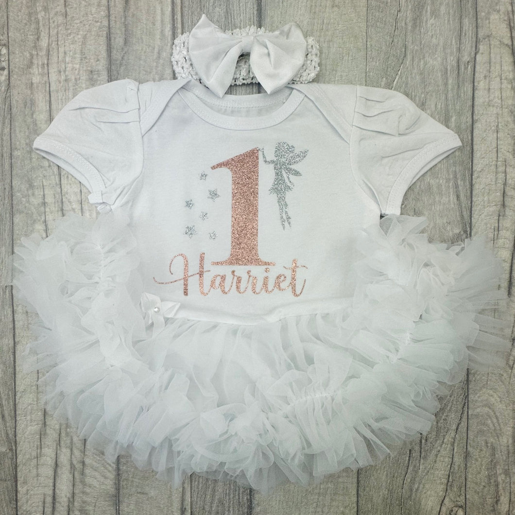 Fairy 1st Birthday Personalised Baby Girl Tutu Romper