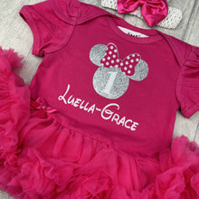 Load image into Gallery viewer, Personalised Disney 1st Birthday Minnie Mouse Tutu Romper Dress
