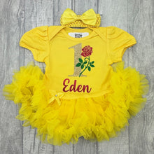 Load image into Gallery viewer, Personalised Disney 1st Birthday Tutu Romper, Princess Belle Dress
