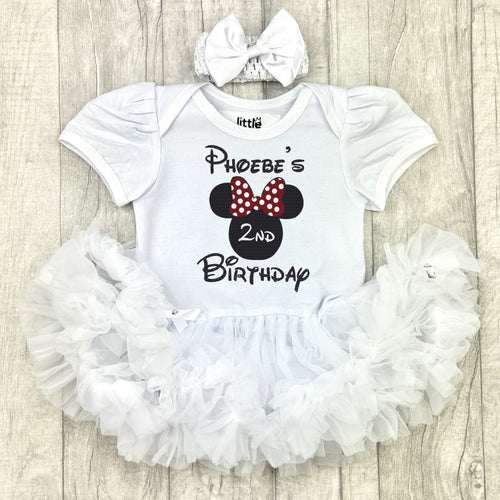 Personalised Disney 2nd Birthday Minnie Mouse Tutu Romper Dress