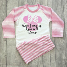 Load image into Gallery viewer, Personalised When I Wake Up I Will Be Minnie Mouse Birthday Girls Pyjamas
