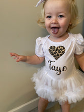 Load image into Gallery viewer, Leopard Print Newborn Baby Girl Tutu Romper with Personalised Name
