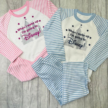 Load image into Gallery viewer, When I Wake Up I&#39;m Going To Disney Boy Blue Stripe Pyjamas
