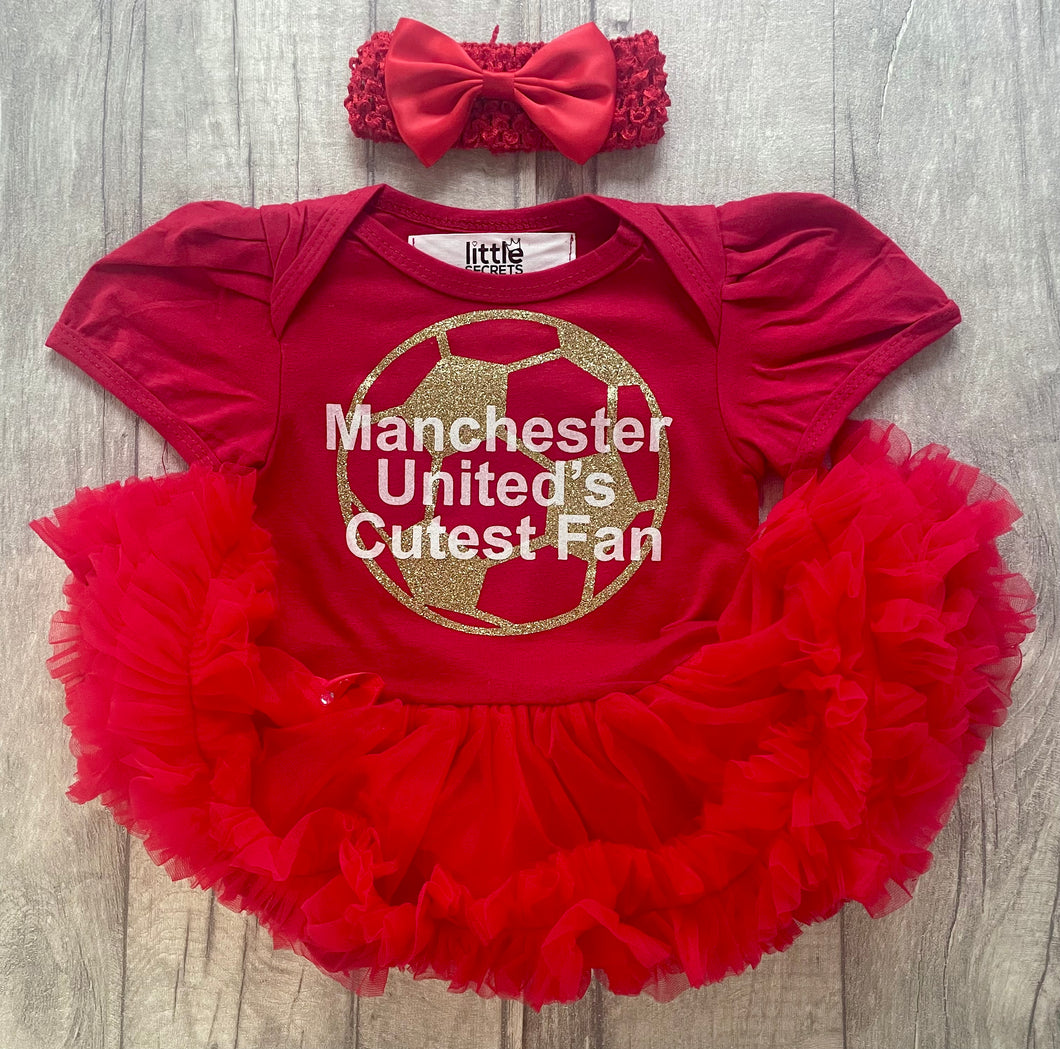 Manchester's United Cutest Fan Football Tutu Romper Dress