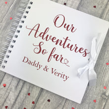 Load image into Gallery viewer, Personalised Father&#39;s Day Scrapbook Gift For Dad, Our Adventure So Far..... Red Design
