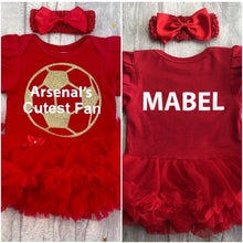 Load image into Gallery viewer, Personalised Arsenal’s Cutest Fan Tutu Romper - Little Secrets Clothing
