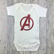 Load image into Gallery viewer, Avengers Superhero Newborn Baby White Romper Bodysuit
