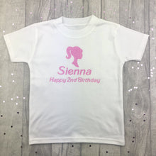 Load image into Gallery viewer, Personalised Barbie Birthday T-shirt - Little Secrets Clothing

