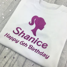 Load image into Gallery viewer, Personalised Barbie Birthday T-shirt - Little Secrets Clothing

