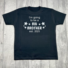 Load image into Gallery viewer, Baby Announcement Sibling T-Shirt, Personalised Big Brother, Big Sister Top
