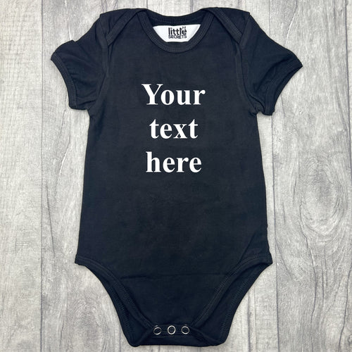 Custom Your Own Black Short Sleeve Baby Romper