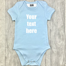 Load image into Gallery viewer, Custom Your Own Blue Short Sleeve Baby Romper
