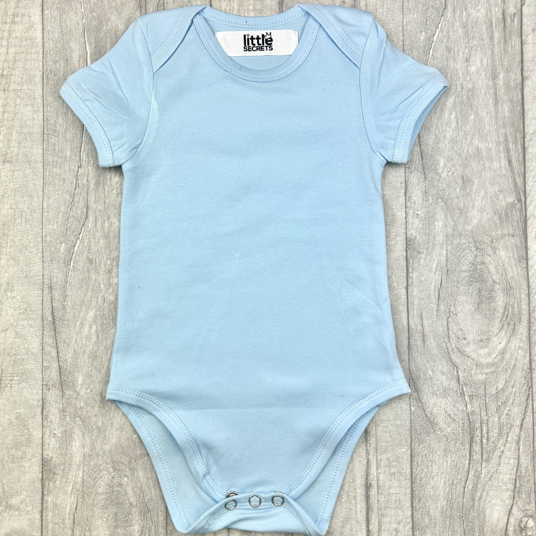 Plain Blue Short Sleeved Baby Romper Newborn