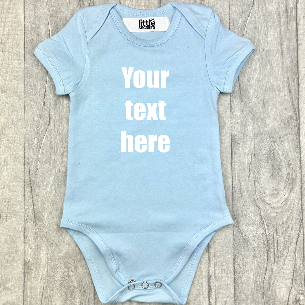 Custom Your Own Blue Short Sleeve Baby Romper