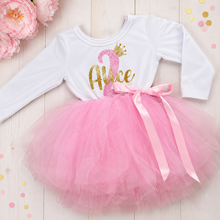 Load image into Gallery viewer, Personalised Baby Girl Birthday Tutu Dress with Name &amp; Age
