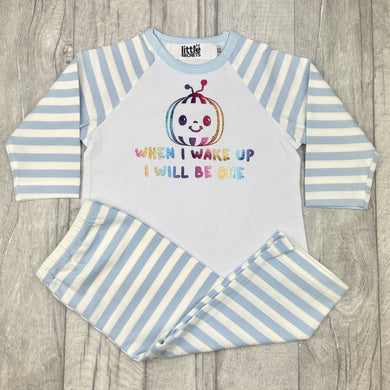 Cocomelon When I Wake Up I Will Be Birthday Blue Pyjamas - Little Secrets Clothing