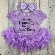 Personalised Funny Aunt Light Purple Tutu Romper with Bow Headband