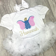 Load image into Gallery viewer, Personalised Dumbo Style Disney Baby Girl Tutu Romper With Headband
