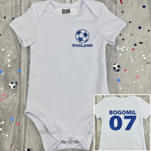 Load image into Gallery viewer, Personalised England Football Baby Bodysuit Vest

