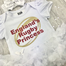 Load image into Gallery viewer, England’s Rugby Princess Tutu Romper
