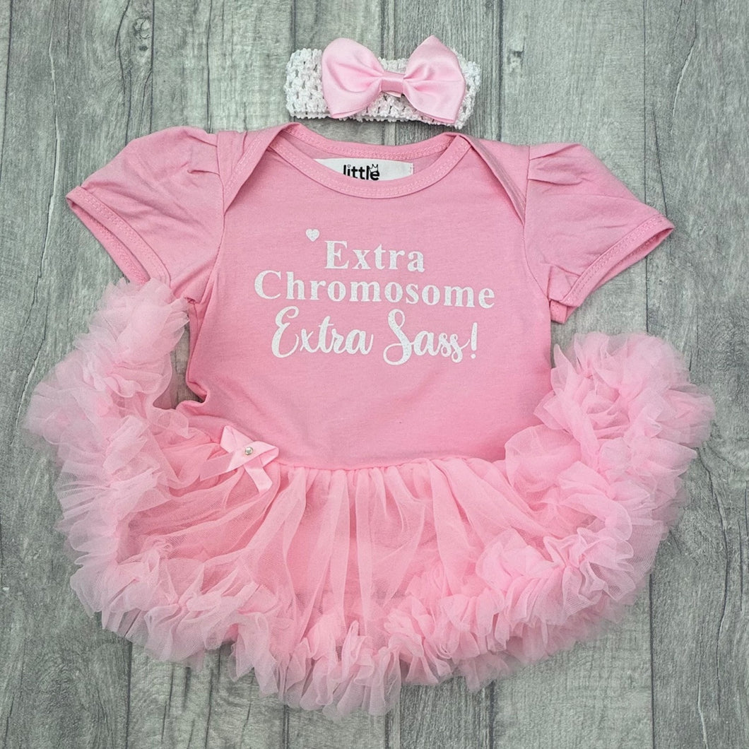 Extra Chromosome Extra Sass! Newborn Baby Girl Tutu Romper