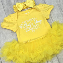 Load image into Gallery viewer, Personalised First Father&#39;s Day Baby Girl Tutu Romper
