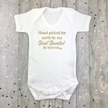 Load image into Gallery viewer, Personalised Hand Picked For Earth By My... In Heaven Baby Boy Girl Romper
