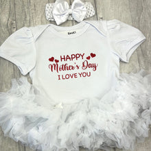 Load image into Gallery viewer, Happy Mother's Day Baby Girl Tutu Romper With Matching Bow Headband
