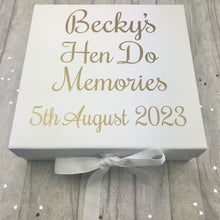 Load image into Gallery viewer, Personalised Hen Do Memories Bride To Be Memory Keepsake Wedding Box
