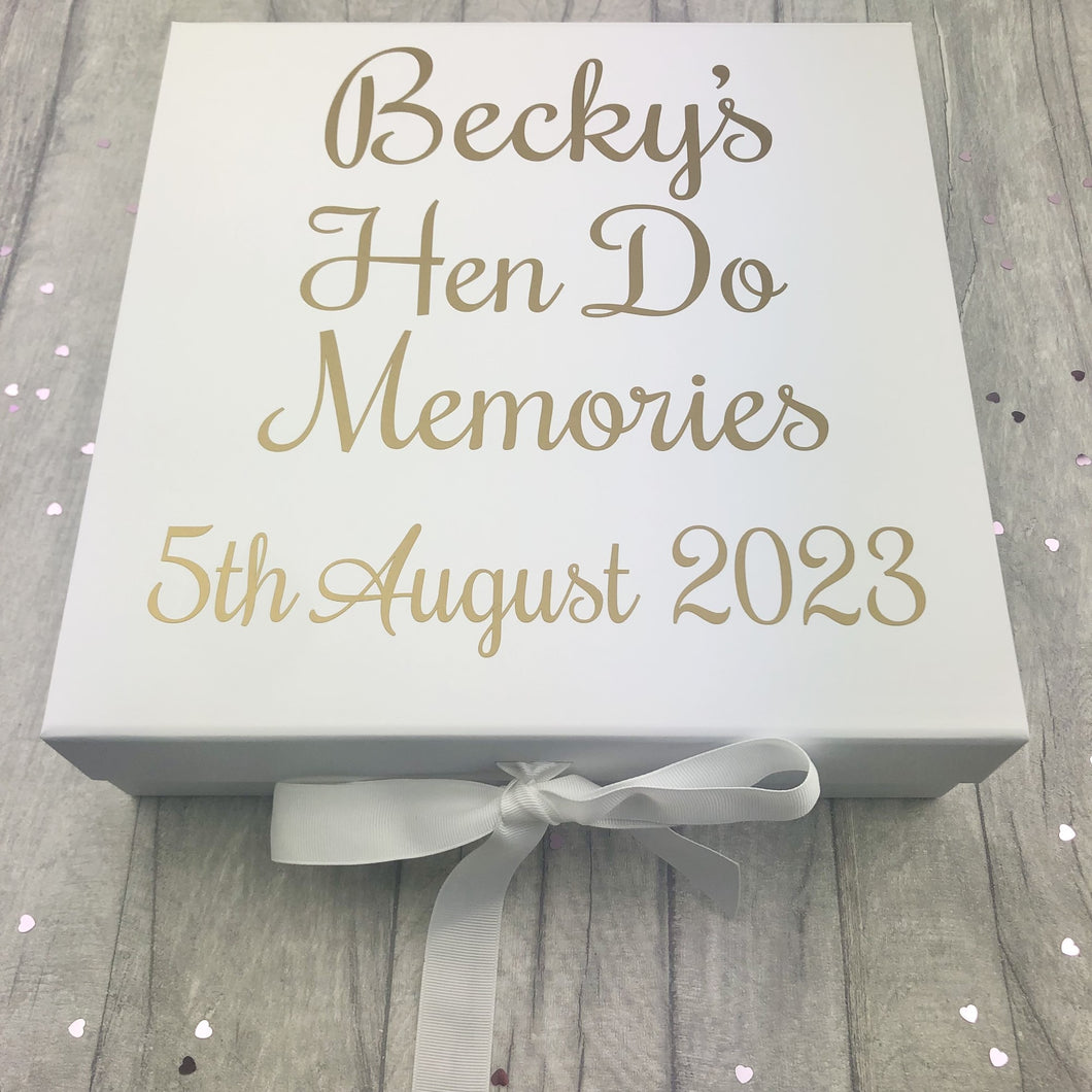 Personalised Hen Do Memories Bride To Be Memory Keepsake Wedding Box