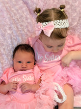 Load image into Gallery viewer, Big Sister / Little Sister Baby Girls White Tutu Romper with Matching Bow Headband
