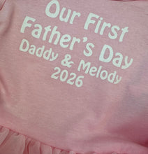 Load image into Gallery viewer, Our 1st Father’s Day Baby Girl Tutu Romper Outfit 2026 – Daddy &amp; Daughter Gift with Headband
