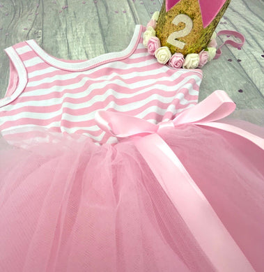 Birthday Tutu Dress & Glitter Crown - Little Secrets Clothing