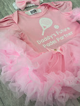 Load image into Gallery viewer, Daddy's Future Padel Partner Baby Girls Tutu Romper With Headband
