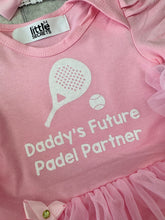 Load image into Gallery viewer, Daddy's Future Padel Partner Baby Girls Tutu Romper With Headband
