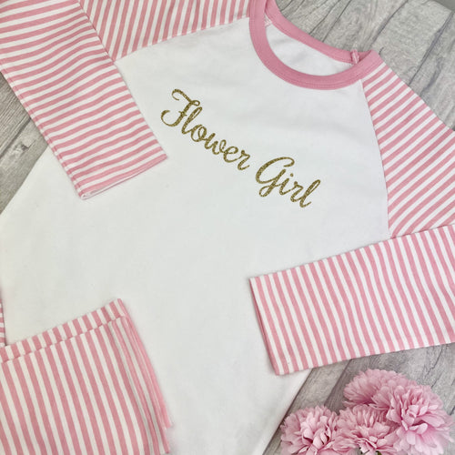 Flower Girl Wedding Pink and White Girl’s Pyjamas