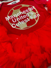 Load image into Gallery viewer, Manchester&#39;s United Cutest Fan Football Tutu Romper Dress - Little Secrets Clothing
