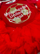 Load image into Gallery viewer, Manchester&#39;s United Cutest Fan Football Tutu Romper Dress
