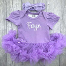 Load image into Gallery viewer, Personalised Newborn Baby Girl Light Purple Tutu Romper
