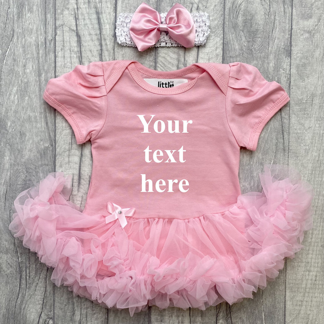 Custom Your Own Light Pink Tutu Romper With Headband