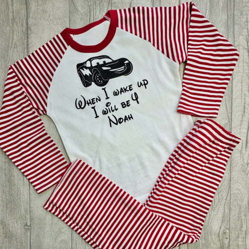 Personalised When I Wake Up I Will Be Lightning McQueen Birthday Boy Pyjamas - Little Secrets Clothing