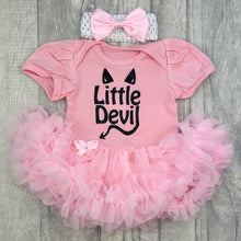 Load image into Gallery viewer, Baby Girl Little Devil Halloween Fancy Dress Red Tutu Romper with Headband - Little Secrets Clothing
